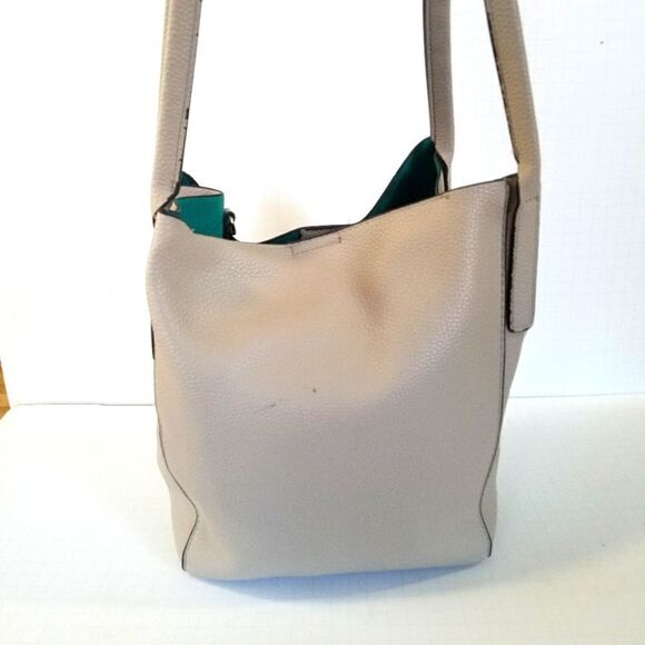 Steve Madden Taupe Grey Hobo Tote Shoulder Bag Top Handle Convertible Purse - Picture 4 of 9